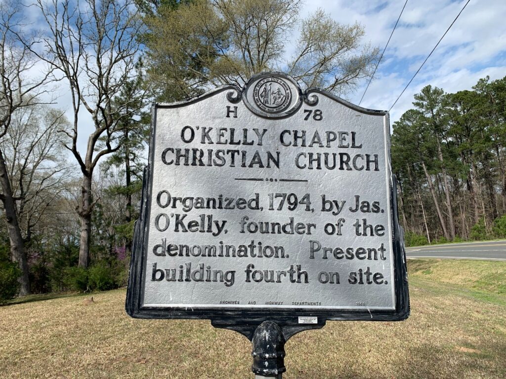 okelly chapel christian church historical marker