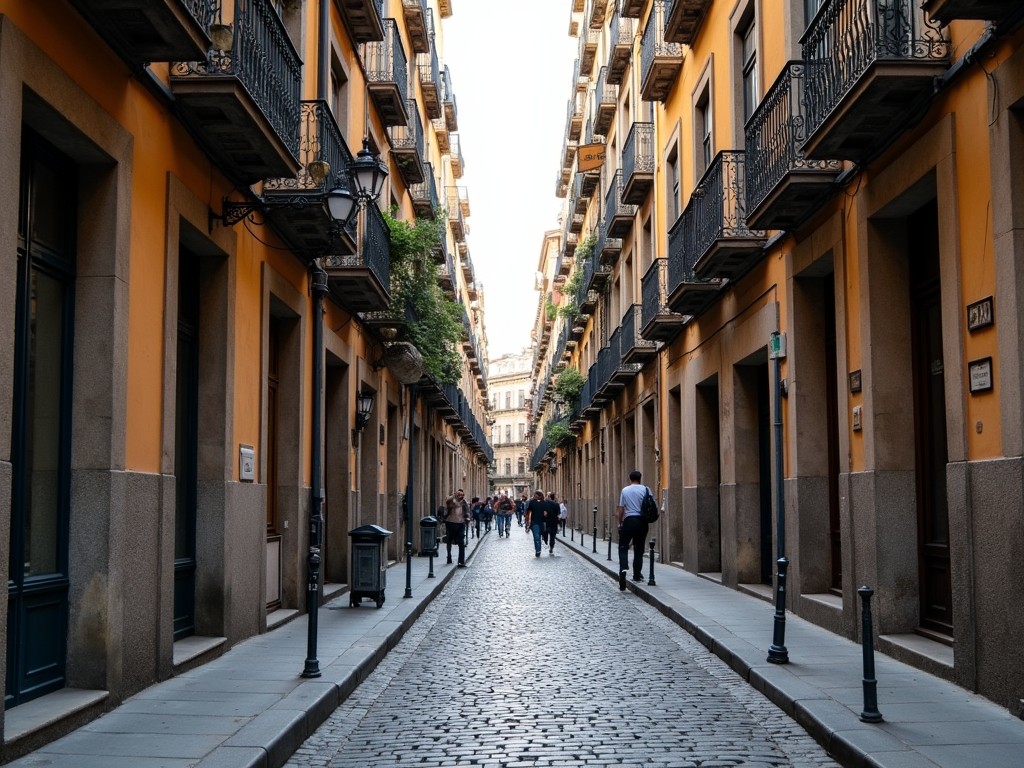 cobblestone street spain